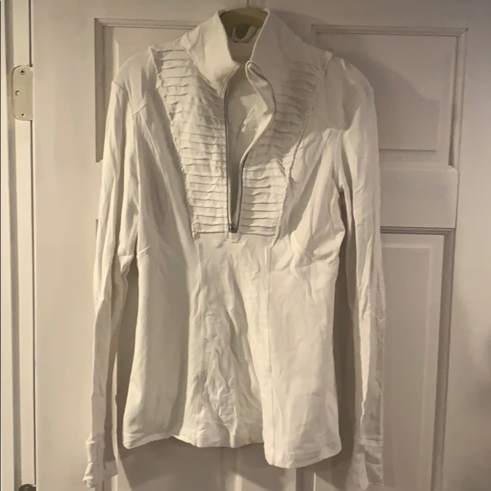 Lululemon White Long sleeve runner 1/4 Zip